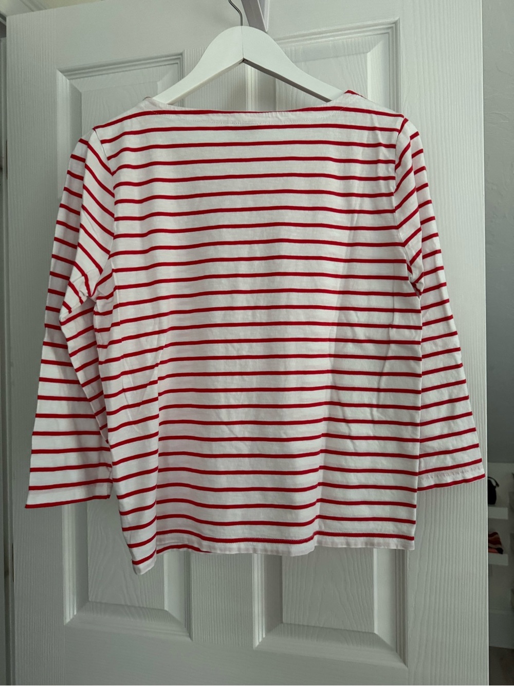 J Crew Factory red/ white stripe Breton L/S Tee size M - Picture 3 of 6